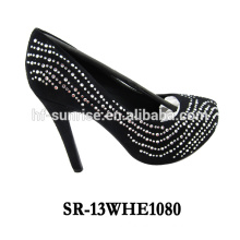 SR-13WHE1080 latest high heel shoes for girls korean high heel shoes high heeled shoes rhinestone transfer